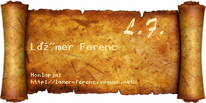 Lámer Ferenc névjegykártya